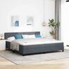 vidaXL Cama Box Spring LED com led Cinza Escuro 200 x 200 cm Veludo