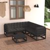 vidaXL 6 pcs conjunto lounge de jardim c/ almofad&otilde;es pinho maci&ccedil;o