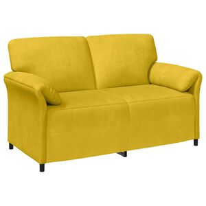 vidaXL Sof&aacute; para 2 Pessoas Amarelo 158 x 83 x 95 cm Veludo