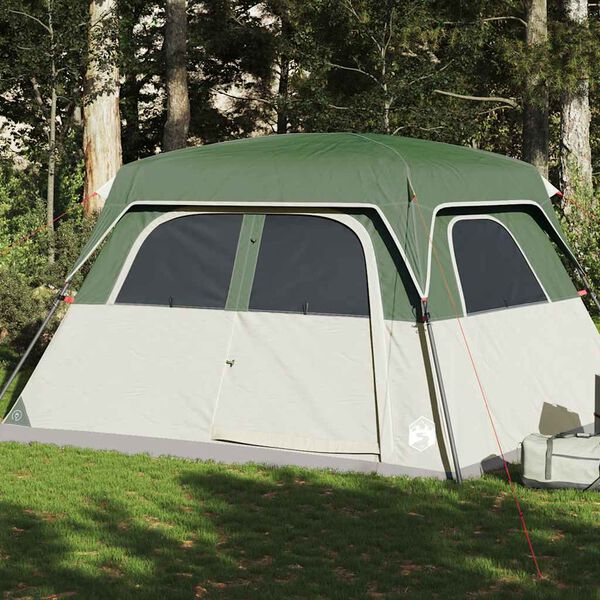 vidaXL Tenda familiar estilo cabana para 6 pessoas imperme&aacute;vel verde