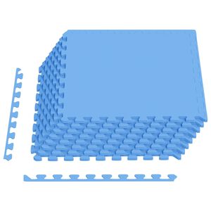 vidaXL Tapete de Fundo para Piscina 24 unid. Azul 8,64 m&sup2; Espuma EVA