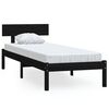 vidaXL Estrutura de cama 100x200 cm pinho maci&ccedil;o preto