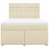 vidaXL Cama com molas/colch&atilde;o 140x190 cm tecido cor creme