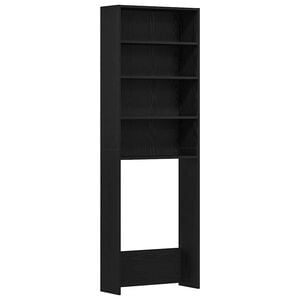 vidaXL Arm&aacute;rio para M&aacute;quina de Lavar Carvalho Preto 64 x 24 x 190 cm