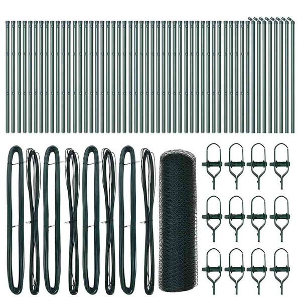 vidaXL Poste de Cerca Verde 100 x 0,6 m (malha de 13 mm) A&ccedil;o e PVC