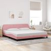 vidaXL Estrutura de cama Dover 200x200 cm veludo rosa