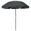 vidaXL Guarda-sol de jardim com poste de a&ccedil;o 240 cm antracite