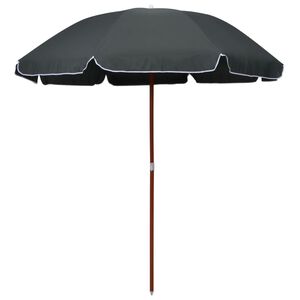 vidaXL Guarda-sol de jardim com poste de a&ccedil;o 240 cm antracite