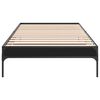 vidaXL Estrutura de cama 90x190 cm derivados de madeira e metal preto