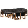 vidaXL Conjunto de Sof&aacute;s para Exterior 9 pcs Natural e Preto