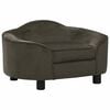 vidaXL Sof&aacute; para c&atilde;es 67x47x36 cm pel&uacute;cia cinzento-escuro