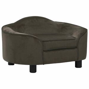 vidaXL Sof&aacute; para c&atilde;es 67x47x36 cm pel&uacute;cia cinzento-escuro