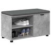 vidaXL Banco de Hall com almofada Cinzento Concreto 80 x 38 x 46 cm