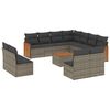 vidaXL 12 pcs conjunto de sof&aacute;s jardim c/ almofad&otilde;es vime PE cinzento