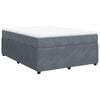 vidaXL Cama com molas/colch&atilde;o 160x200 cm veludo cinzento-escuro