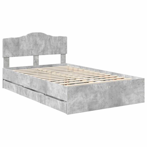 vidaXL Estrutura da Cama Cinzento 120 x 190 cm Madeira de Engenharia
