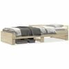 vidaXL Estrutura cama s/ colch&atilde;o derivados de madeira carvalho sonoma