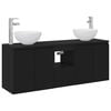 vidaXL Conjunto de Arm&aacute;rios para Banheiro 3 unid. Preto