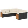 vidaXL 8 pcs conjunto sof&aacute;s de jardim com almofad&otilde;es vime PE preto