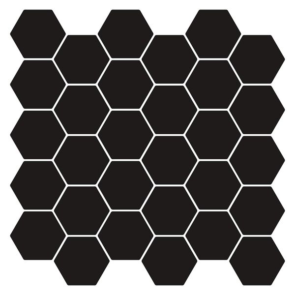vidaXL Azulejo hexagonal 10 pcs Preto 30 x 30 cm Poliuretano e PET