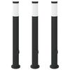 vidaXL Conjunto de 3 postes de ilumina&ccedil;&atilde;o com tomada, 80 cm, a&ccedil;o inoxid&aacute;vel, IP44