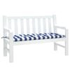 vidaXL Almofadão p/ banco jardim 120x50x7 cm tecido riscas azul/branco