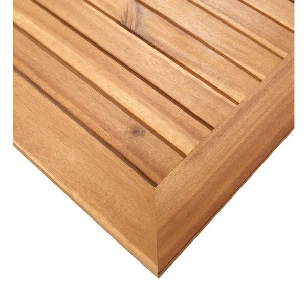 vidaXL Mesa de jantar jardim 140x80x75 cm teca maci&ccedil;a e a&ccedil;o inoxid&aacute;vel