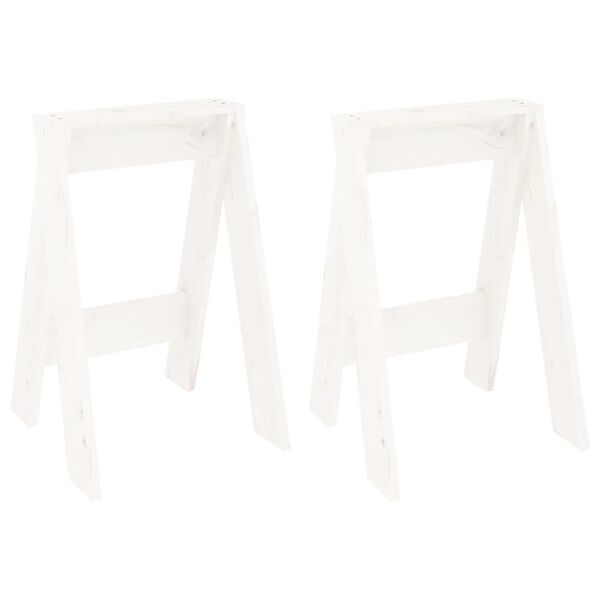 vidaXL Bancos 2 pcs 40x40x60 cm pinho maciço branco