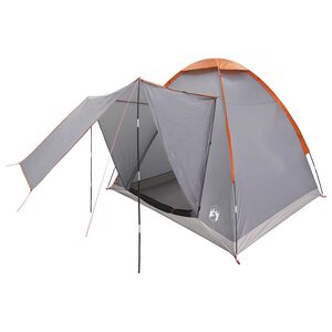 vidaXL Barraca de Camping 2 pessoa Cinza e Laranja Poli&eacute;ster e A&ccedil;o