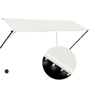 vidaXL Toldo retr&aacute;til com LED 300x150 cm creme