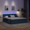 vidaXL Cama com arruma&ccedil;&atilde;o e LED Azul 160 x 200 cm Poli&eacute;ster