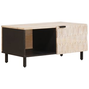 vidaXL Mesa de centro Branco 80 x 50 x 40 cm Madeira de manga maci&ccedil;a