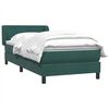 vidaXL Cama com molas/colch&atilde;o 90x220 cm veludo verde-escuro
