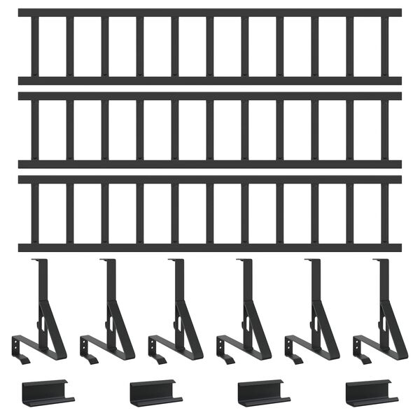 vidaXL Guarda de Neve para Telhado Preto 300 x 29,5 x 34,5 cm A&ccedil;o