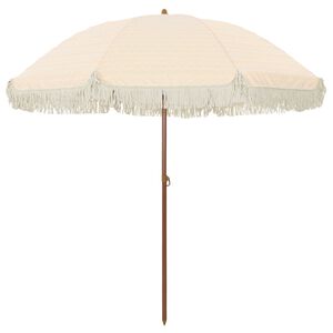 vidaXL Parasol de Praia Amarelo e Branco 205 x 205 x 210 cm