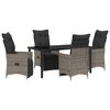 vidaXL Conjunto de Jantar para Jardim 5 pcs Cinzeto vime PE