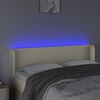vidaXL Cabeceira de cama c/ LED 147x16x78/88 cm couro artificial cr&egrave;me