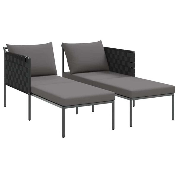 vidaXL Cama de Sol com almofada Antracite 115 x 153 x 69.5cm Aço