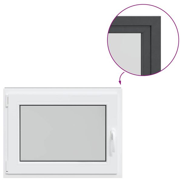 vidaXL Janela de por&atilde;o "RISOR" 80x50 cm oscilobatente DIN esquerda antracite