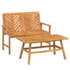 vidaXL Conjunto lounge de jardim 2 pcs madeira de ac&aacute;cia maci&ccedil;a