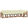 vidaXL Conjunto de Sof&aacute;s para Exterior 6 pcs Natural e Creme