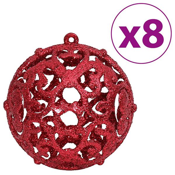 vidaXL Enfeites de Natal 100 pcs 3 / 4 / 6 cm vermelho-tinto
