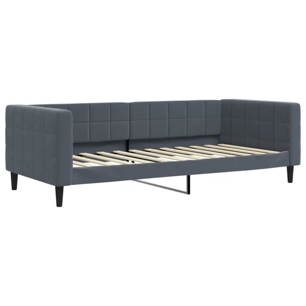 vidaXL Sof&aacute;-cama 90x200 cm veludo cinzento-escuro