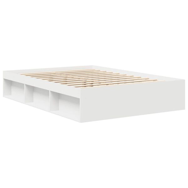 vidaXL Estrutura de cama de casal 135x190 cm branco
