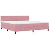 vidaXL Cama Box Spring LED com colch&atilde;o Rosa 200 x 200 cm Veludo