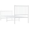 vidaXL Estrutura de cama com cabeceira e p&eacute;s 75x190 cm metal branco