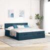 vidaXL Estrutura cama otomana colch&otilde;es 180x200 cm veludo azul escuro