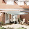 vidaXL Toldo Retr&aacute;til Manual Verde e Branco 400 &times; 300 cm Tecido e A&ccedil;o