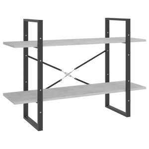 vidaXL Estante c/ 2 prateleiras derivados de madeira cinzento cimento