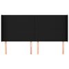 vidaXL Cabeceira de cama c/ abas tecido 183x16x118/128 cm preto